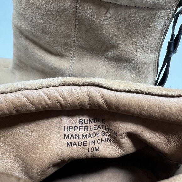 Jeffrey Campbell Rumble Tan Leather Zip Up Block Heel Ankle Boots Women's Sz 10M - Picture 8 of 12